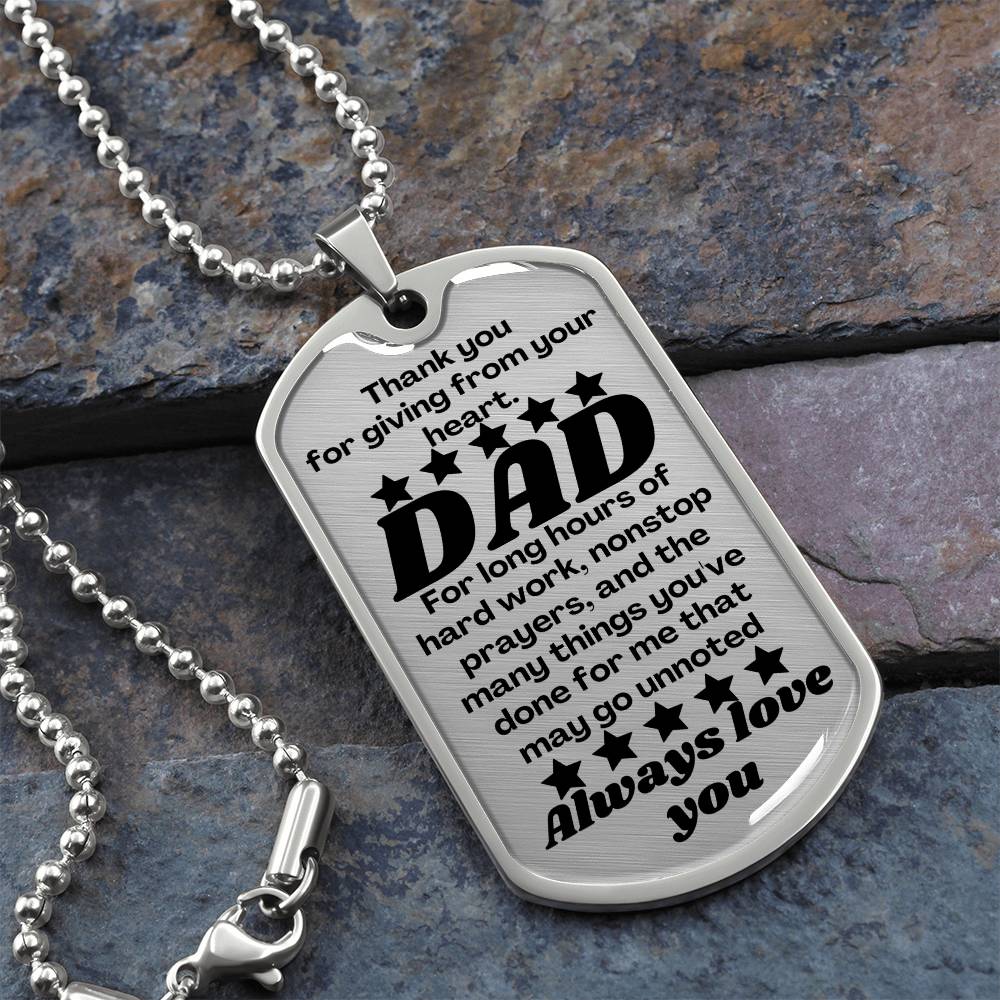 For my Dad, love you endlessly, dog tog