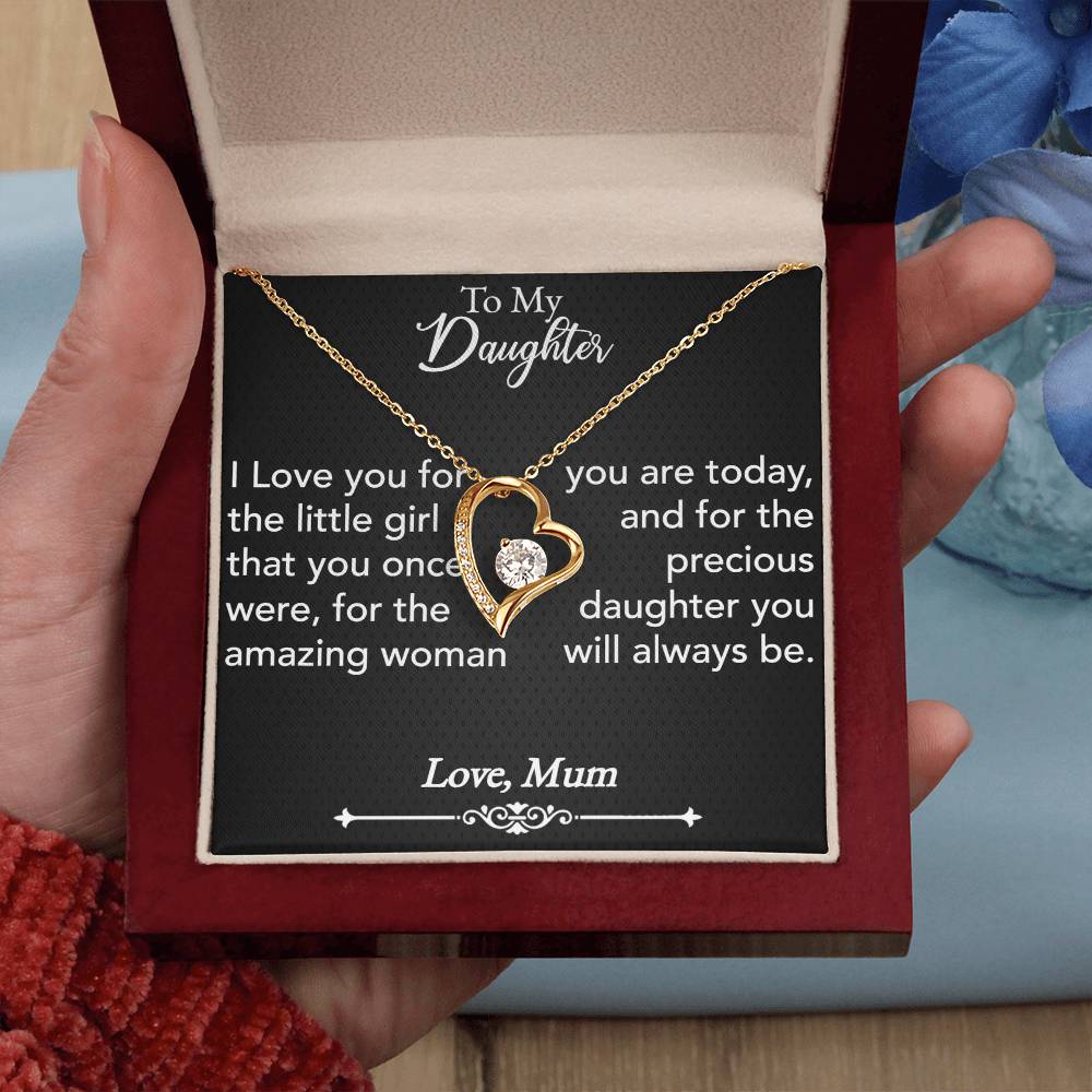 For my daughter, I love you, Forever Love Necklace with On Demand Message Card