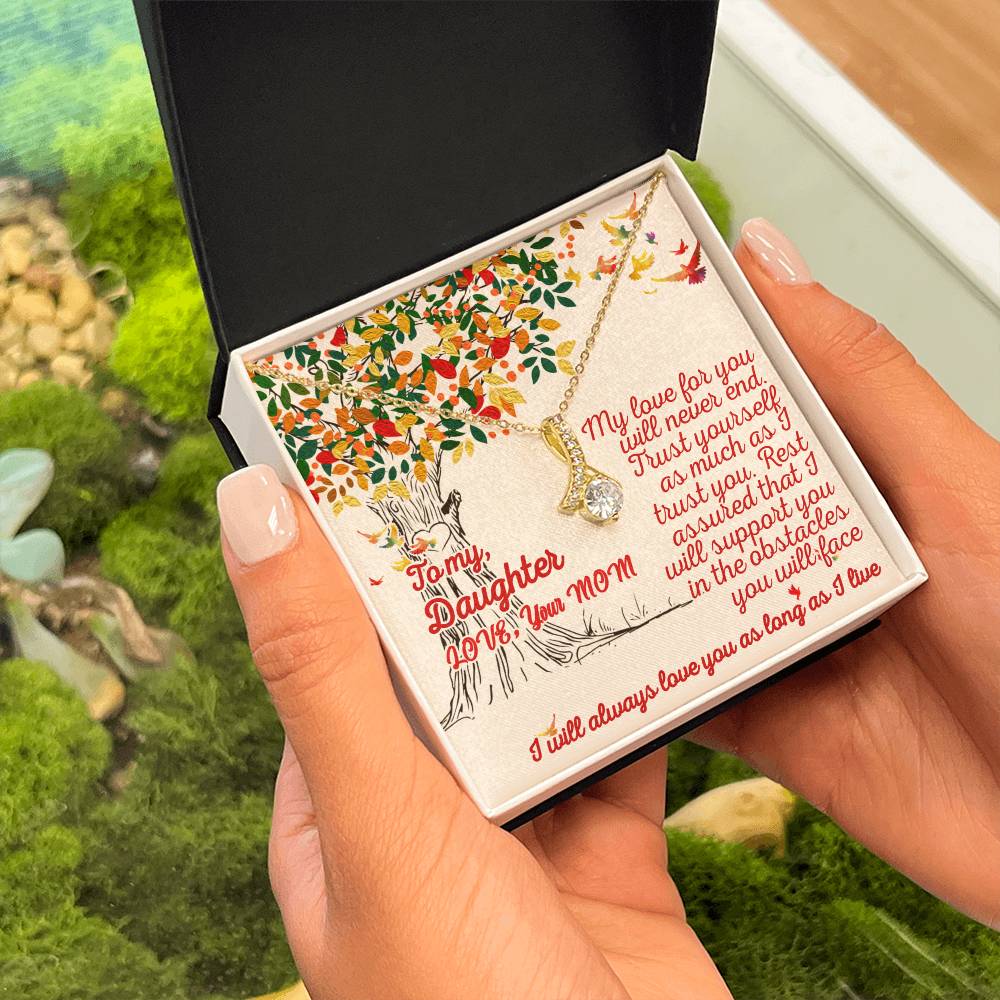 For my daughter, love you endlessly, Alluring Beauty Necklace (Yellow & White Gold Variants)