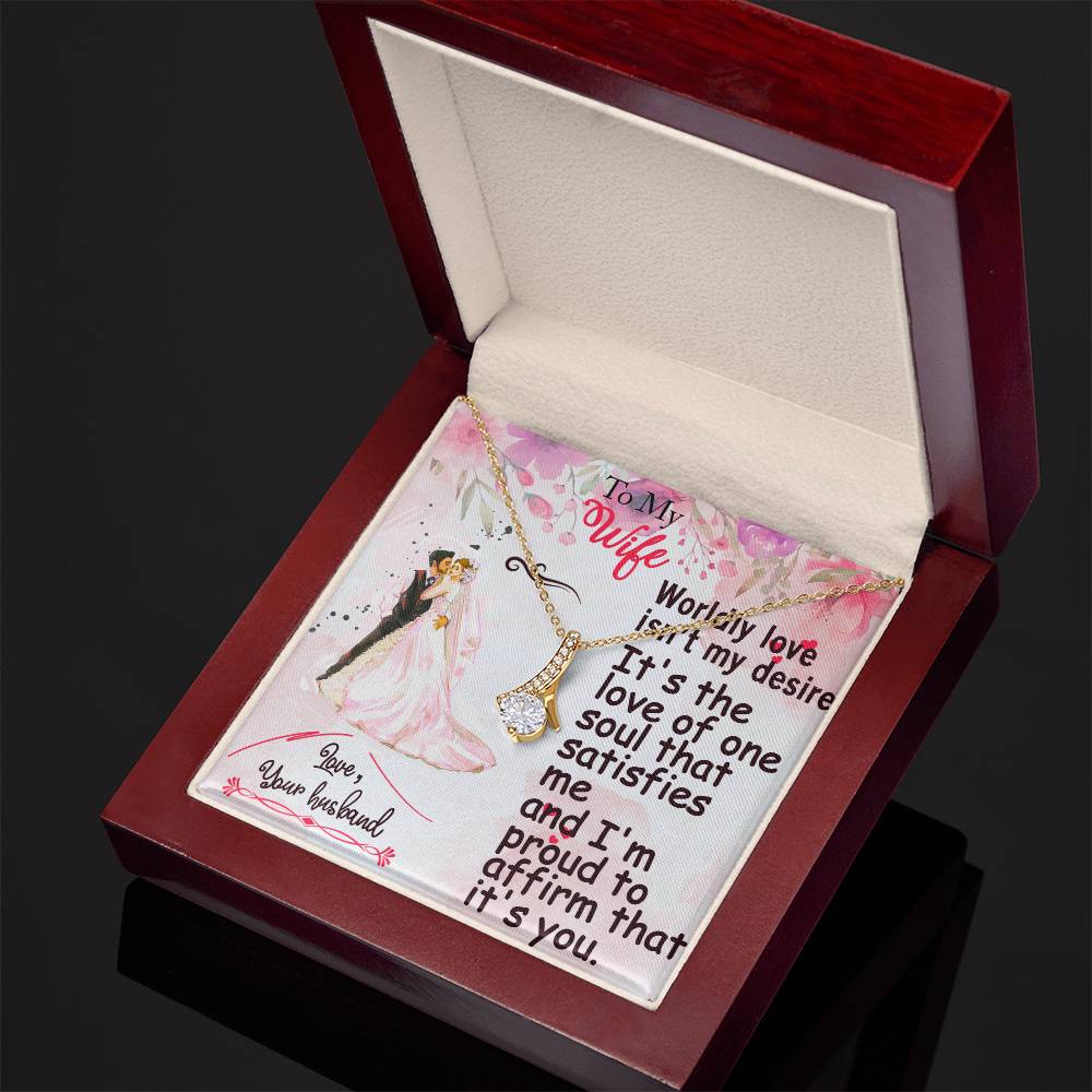 For my wife, love you endlessly, Alluring Beauty Necklace (Yellow & White Gold Variants)