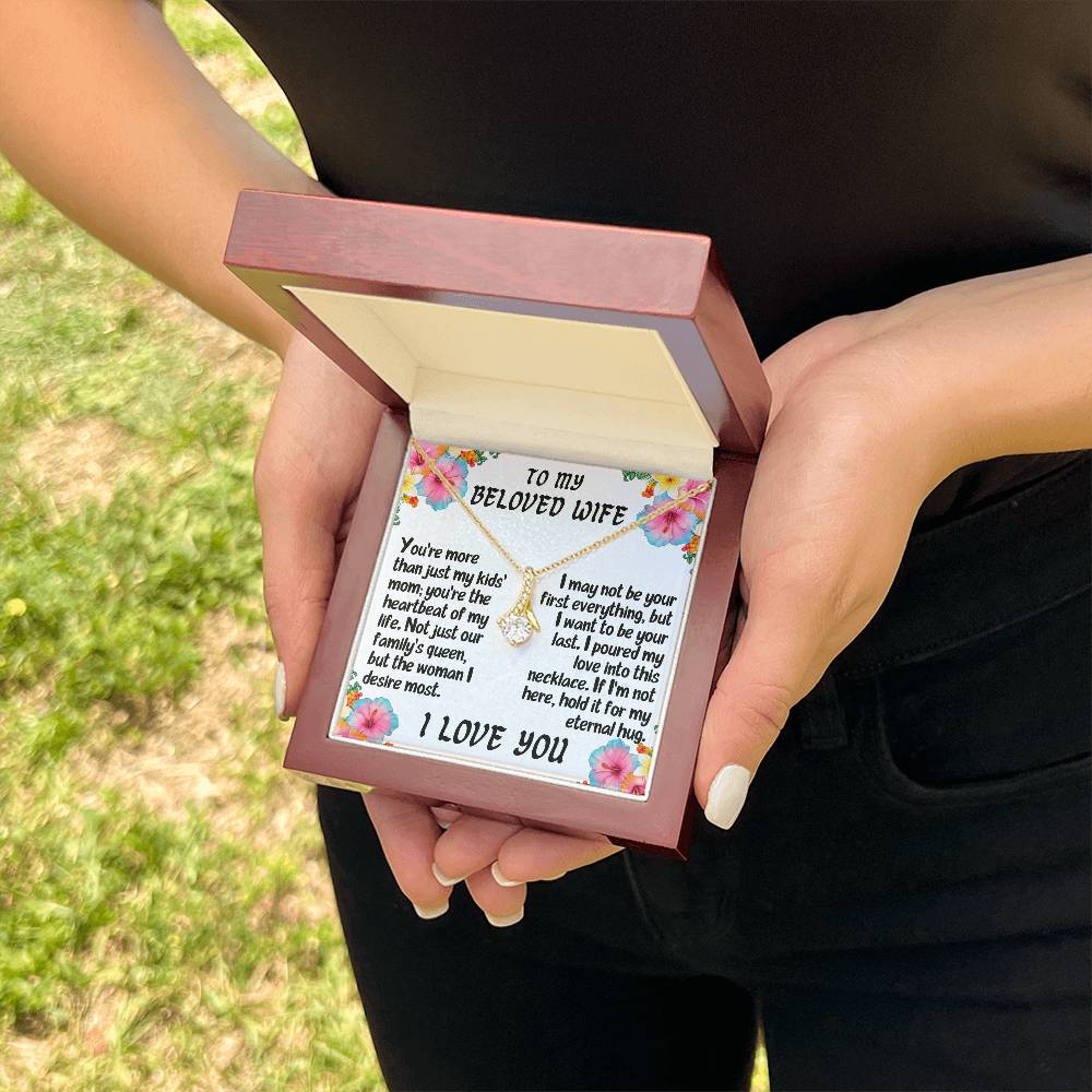 For my wife, I love you always, Alluring Beauty Necklace (Yellow & White Gold Variants)