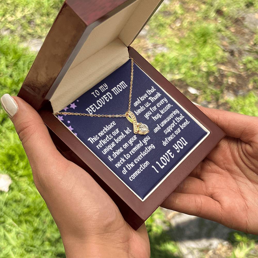 To my mom, I love you, Alluring Beauty Necklace (Yellow & White Gold Variants)