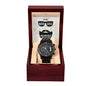 Black Chronograph Watch For Husband + MC (NO ENGRAVING)