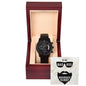 Black Chronograph Watch For Husband + MC (NO ENGRAVING)