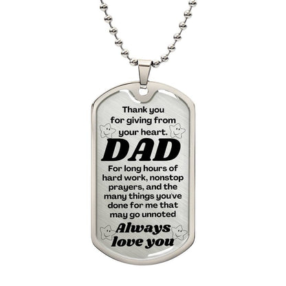 For my father, I always love you , Dog Tag
