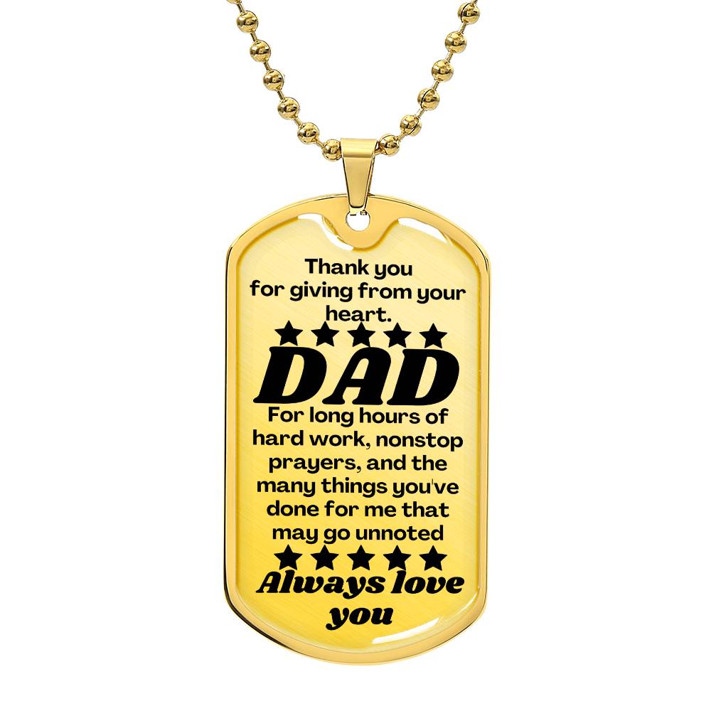 For my Dad, love you endlessly, dog tog