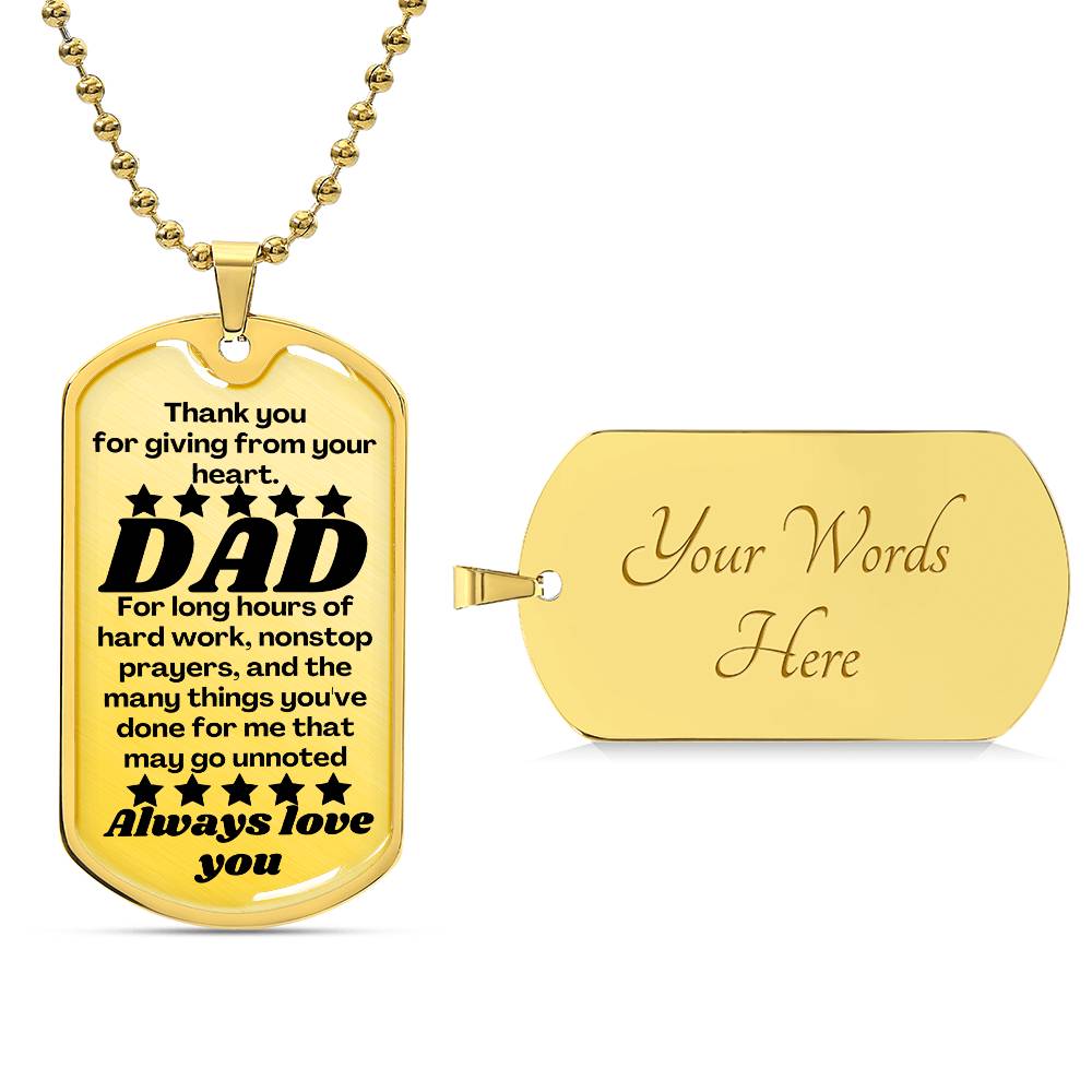 For my Dad, love you endlessly, dog tog