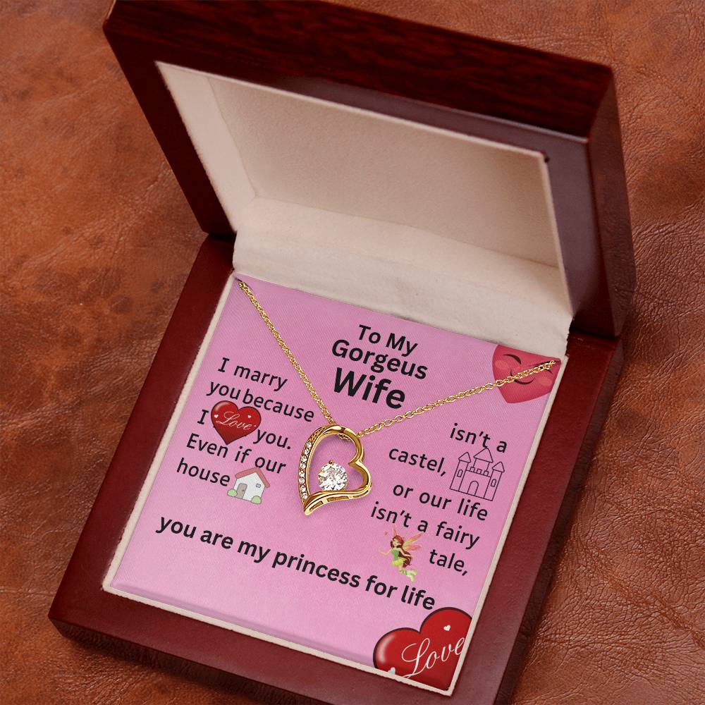 For my wife, I love you forever, Forever Love Necklace with On Demand Message Card