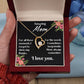 For my mom, I love you endlessly, Forever Love Necklace with On Demand Message Card