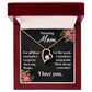 For my mom, I love you endlessly, Forever Love Necklace with On Demand Message Card