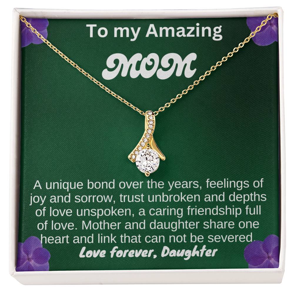 To my mom, I love you endlessly, Alluring Beauty Necklace (Yellow & White Gold Variants)