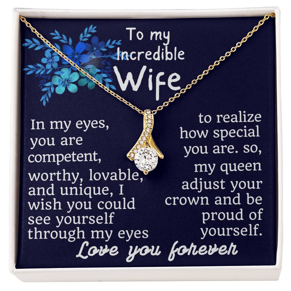 For my wife, love you forever, Alluring Beauty Necklace (Yellow & White Gold Variants)