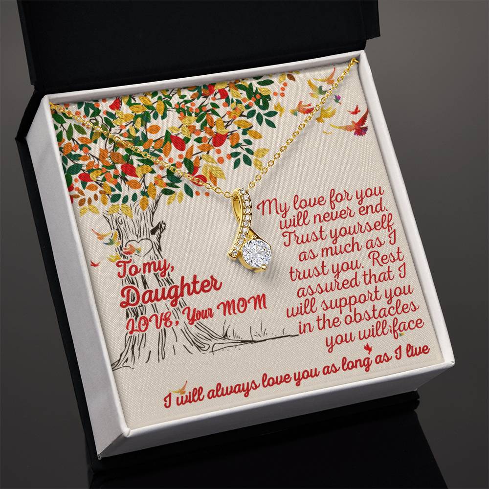 For my daughter, love you endlessly, Alluring Beauty Necklace (Yellow & White Gold Variants)