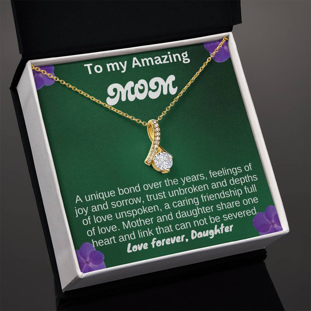 To my mom, I love you endlessly, Alluring Beauty Necklace (Yellow & White Gold Variants)