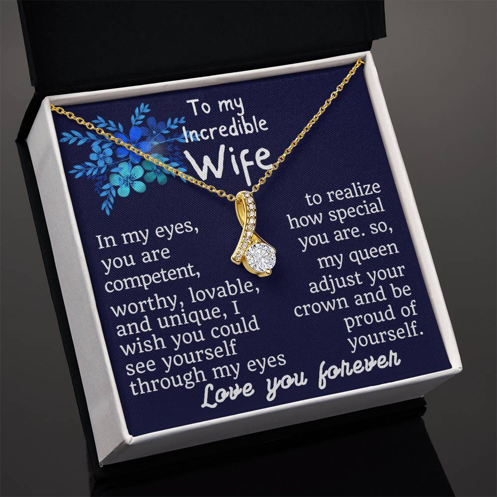 For my wife, love you forever, Alluring Beauty Necklace (Yellow & White Gold Variants)