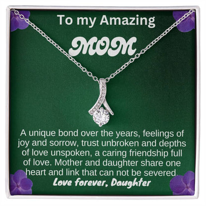 To my mom, I love you endlessly, Alluring Beauty Necklace (Yellow & White Gold Variants)