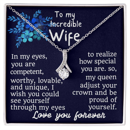 For my wife, love you forever, Alluring Beauty Necklace (Yellow & White Gold Variants)