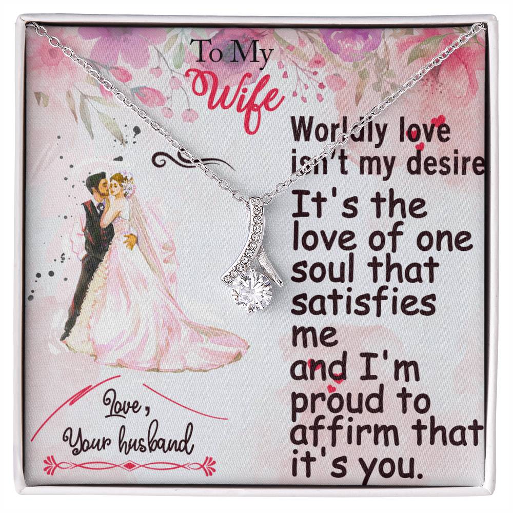 For my wife, love you endlessly, Alluring Beauty Necklace (Yellow & White Gold Variants)