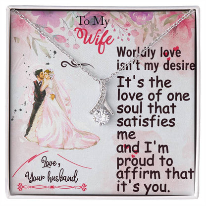 For my wife, love you endlessly, Alluring Beauty Necklace (Yellow & White Gold Variants)