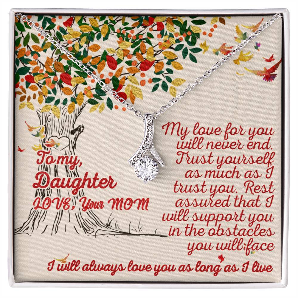 For my daughter, love you endlessly, Alluring Beauty Necklace (Yellow & White Gold Variants)