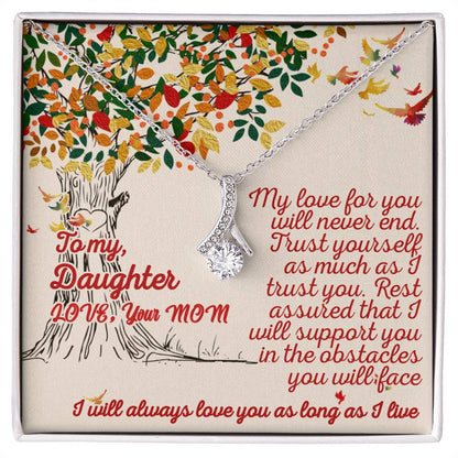 For my daughter, love you endlessly, Alluring Beauty Necklace (Yellow & White Gold Variants)