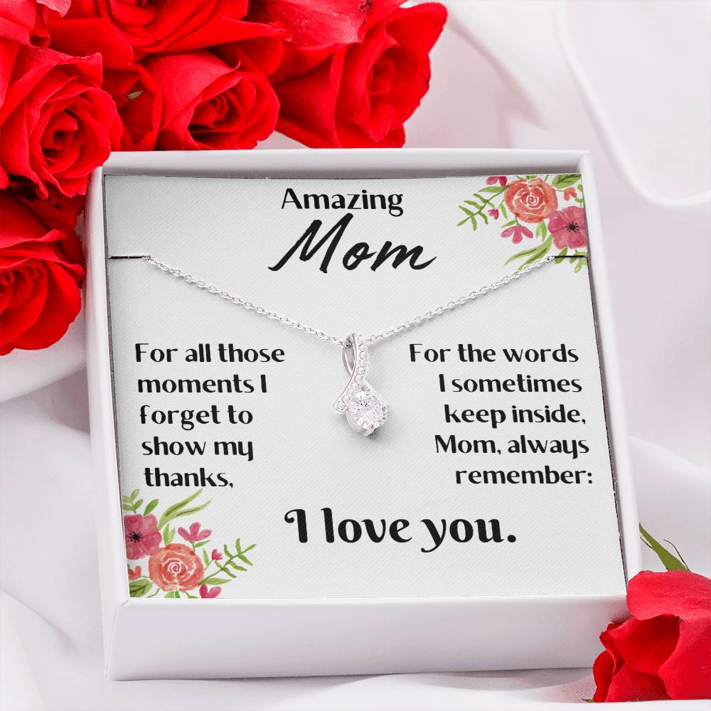 For my mom, love you endlessly, Alluring Beauty Necklace (Yellow & White Gold Variants)