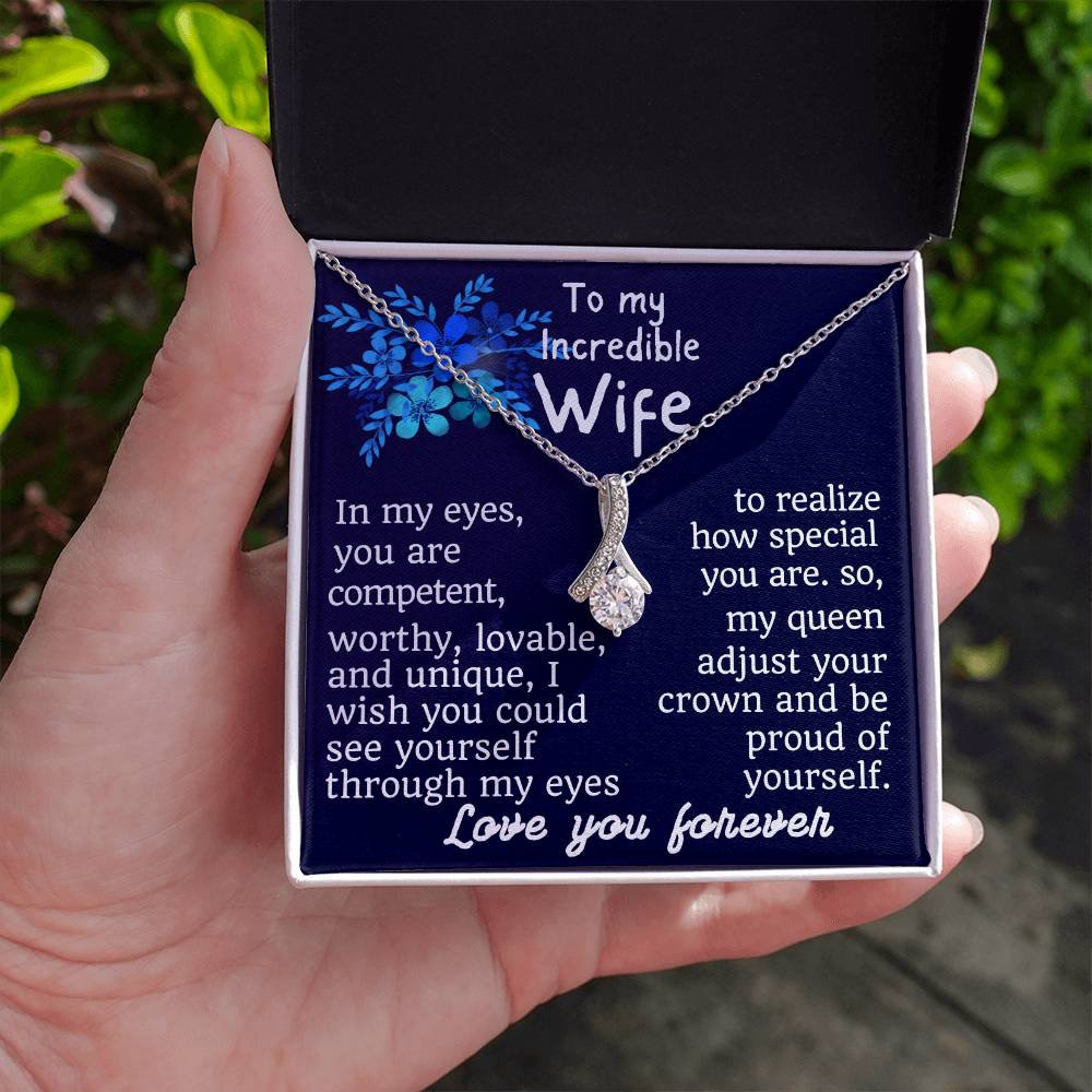 For my wife, love you forever, Alluring Beauty Necklace (Yellow & White Gold Variants)