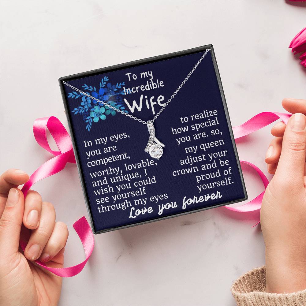 For my wife, love you forever, Alluring Beauty Necklace (Yellow & White Gold Variants)