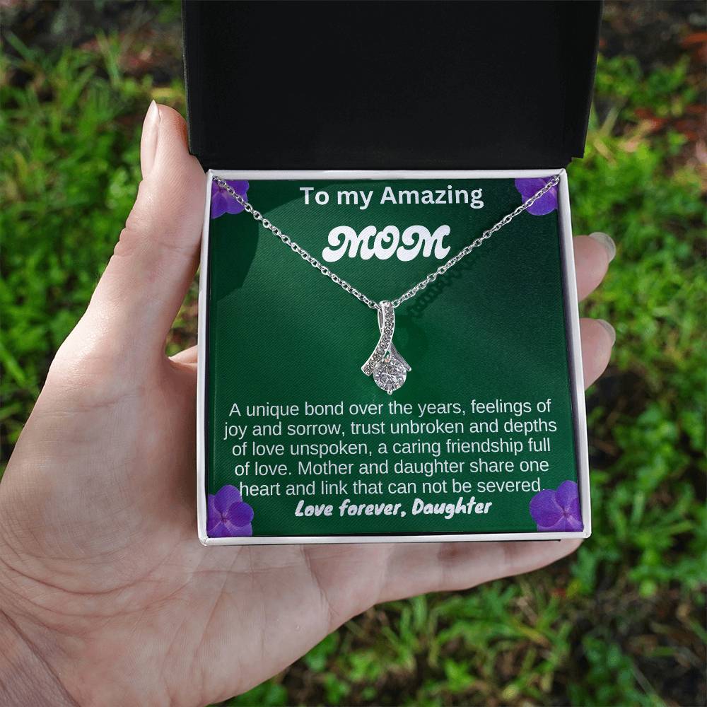 To my mom, I love you endlessly, Alluring Beauty Necklace (Yellow & White Gold Variants)