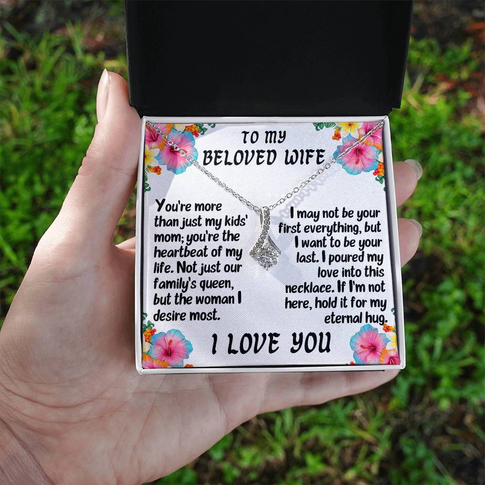 For my wife, I love you always, Alluring Beauty Necklace (Yellow & White Gold Variants)