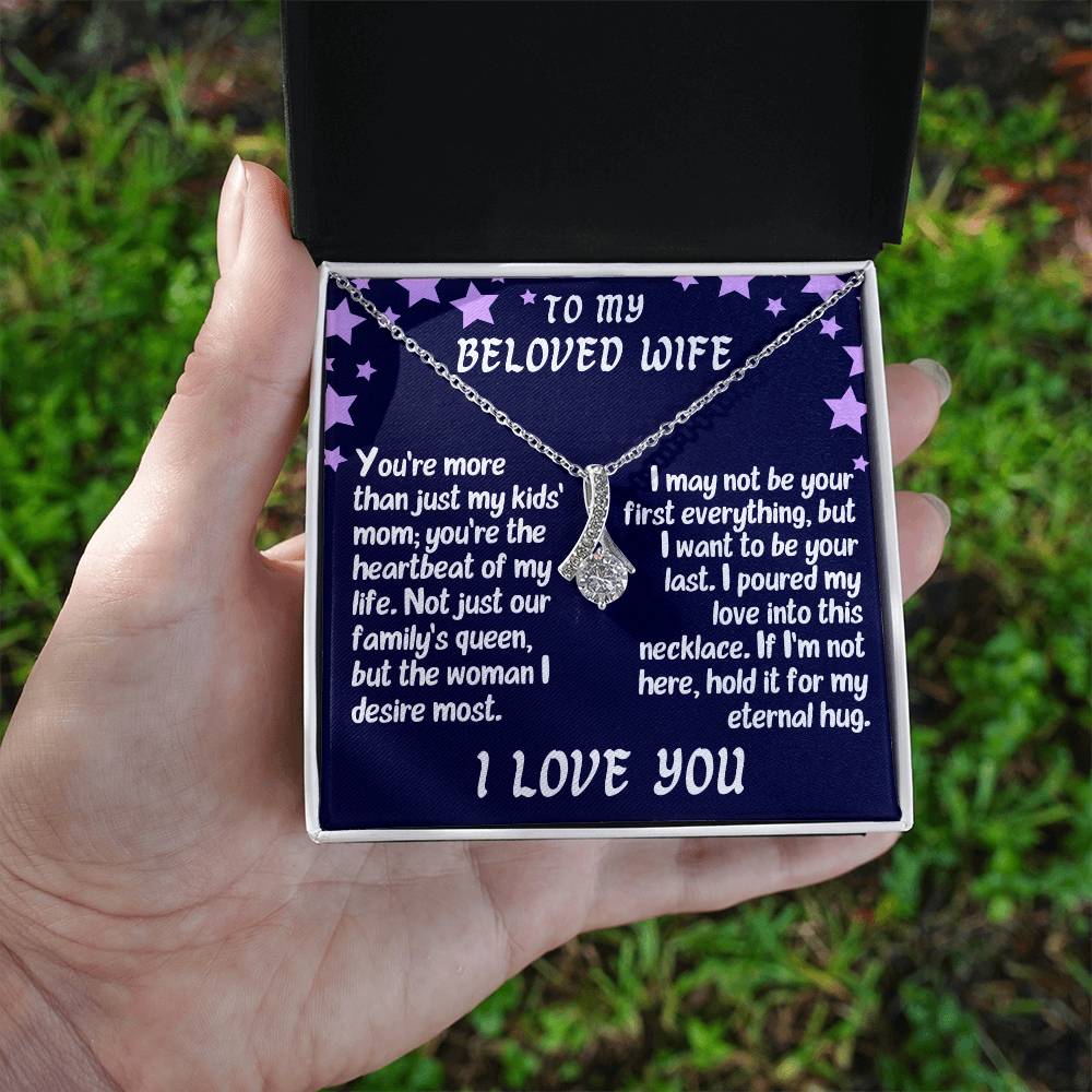 To my wife, I love you always, Alluring Beauty Necklace (Yellow & White Gold Variants)