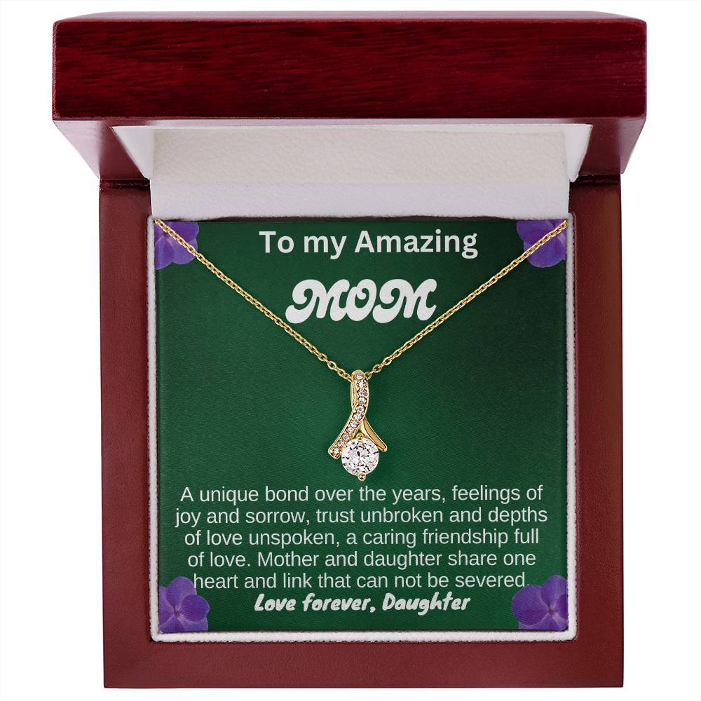 To my mom, I love you endlessly, Alluring Beauty Necklace (Yellow & White Gold Variants)