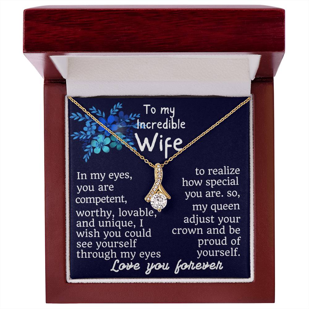 For my wife, love you forever, Alluring Beauty Necklace (Yellow & White Gold Variants)