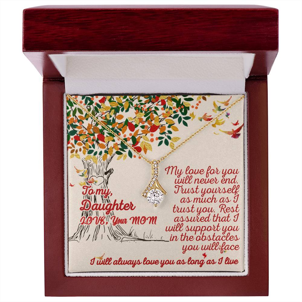 For my daughter, love you endlessly, Alluring Beauty Necklace (Yellow & White Gold Variants)