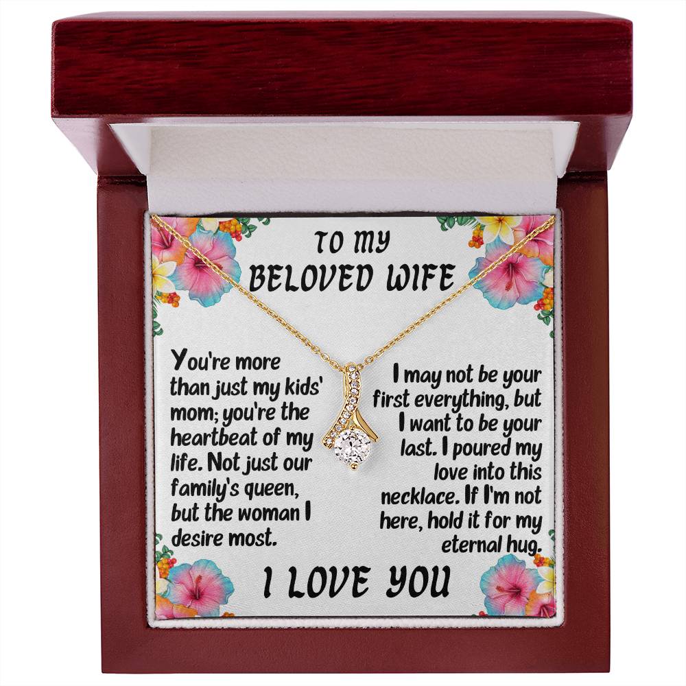 For my wife, I love you always, Alluring Beauty Necklace (Yellow & White Gold Variants)