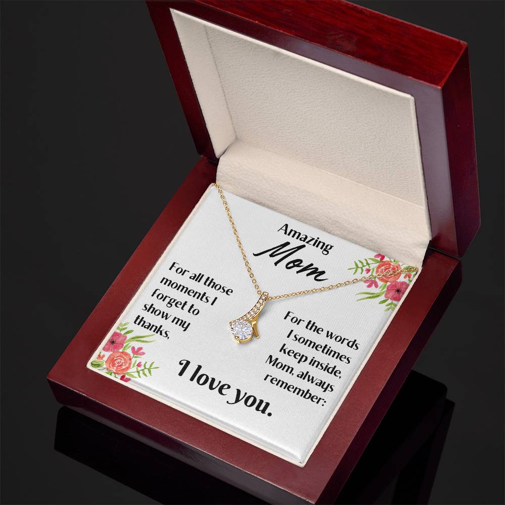 For my mom, love you endlessly, Alluring Beauty Necklace (Yellow & White Gold Variants)