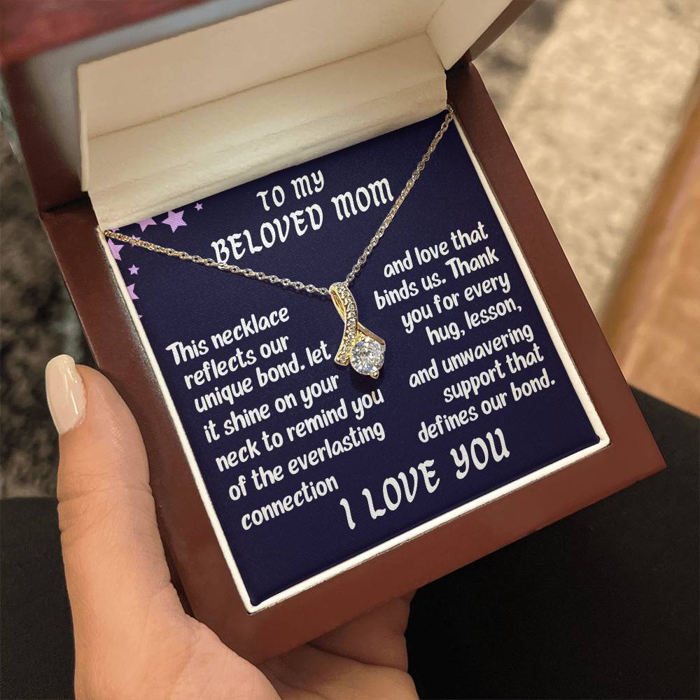 To my mom, I love you, Alluring Beauty Necklace (Yellow & White Gold Variants)