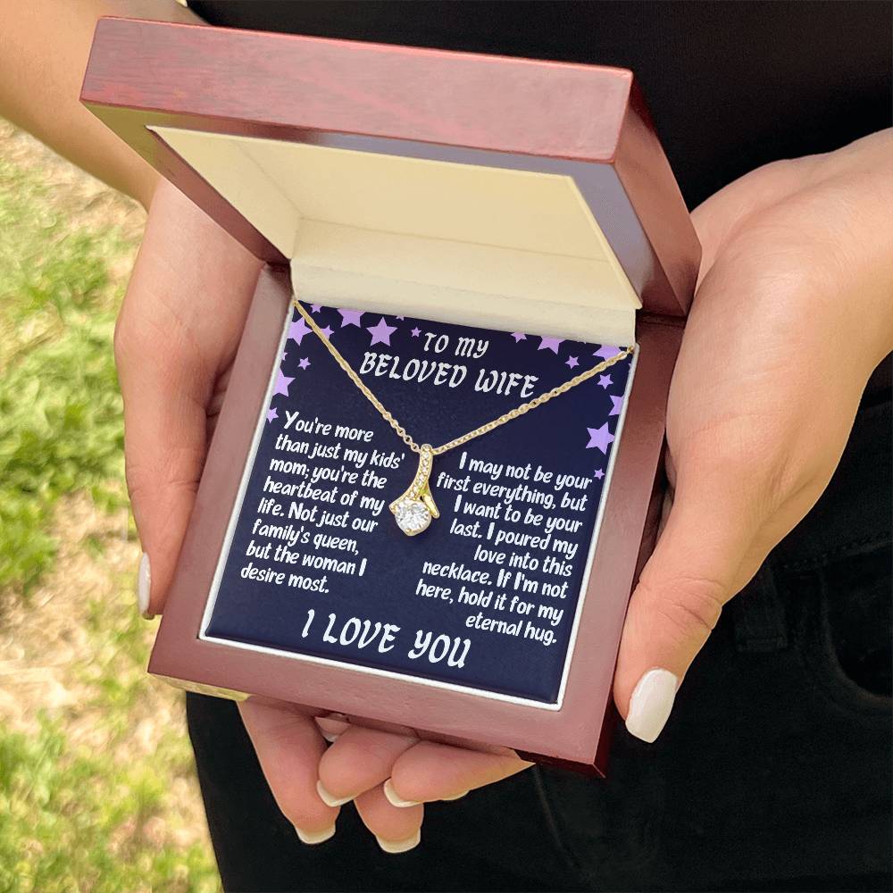 To my wife, I love you always, Alluring Beauty Necklace (Yellow & White Gold Variants)