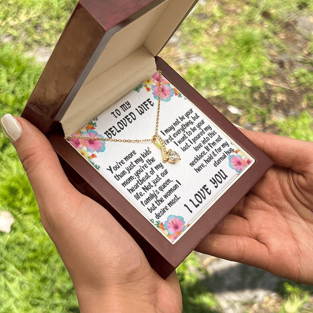 For my wife, I love you always, Alluring Beauty Necklace (Yellow & White Gold Variants)