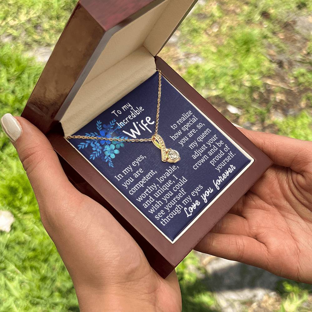 For my wife, love you forever, Alluring Beauty Necklace (Yellow & White Gold Variants)