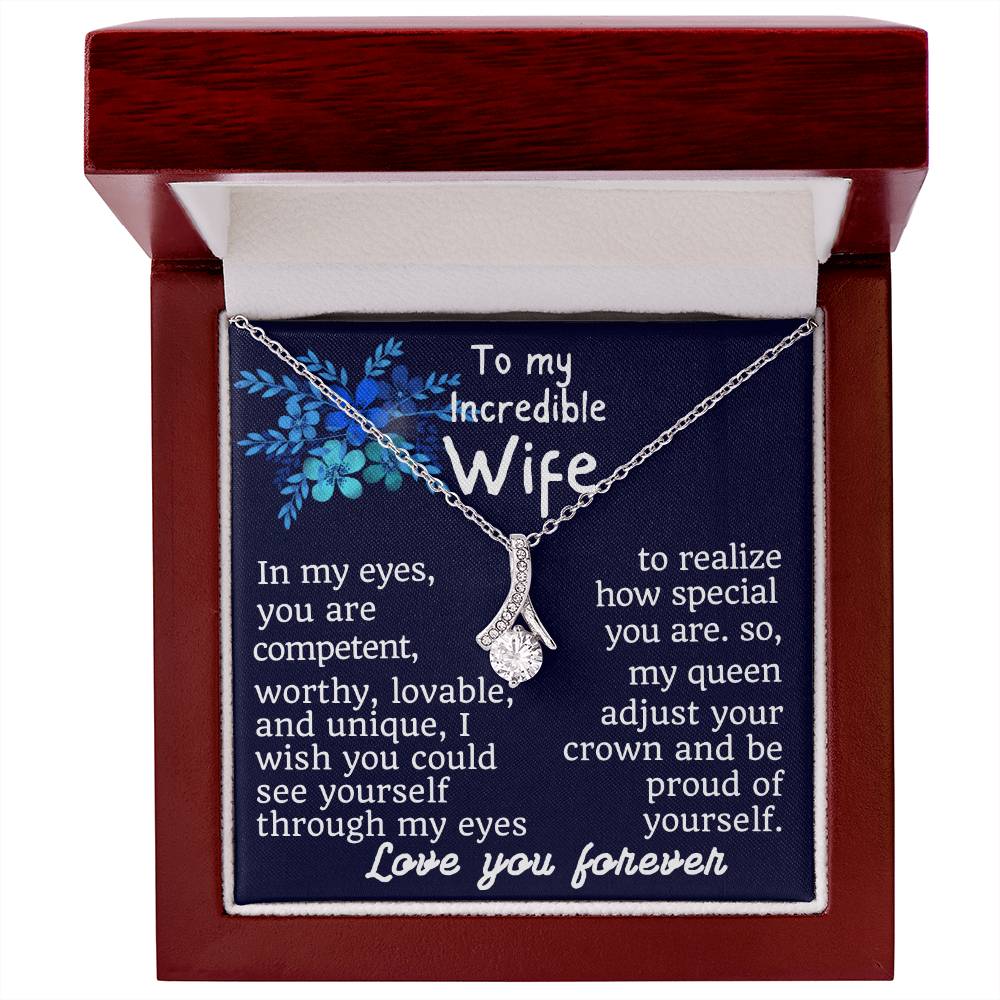For my wife, love you forever, Alluring Beauty Necklace (Yellow & White Gold Variants)