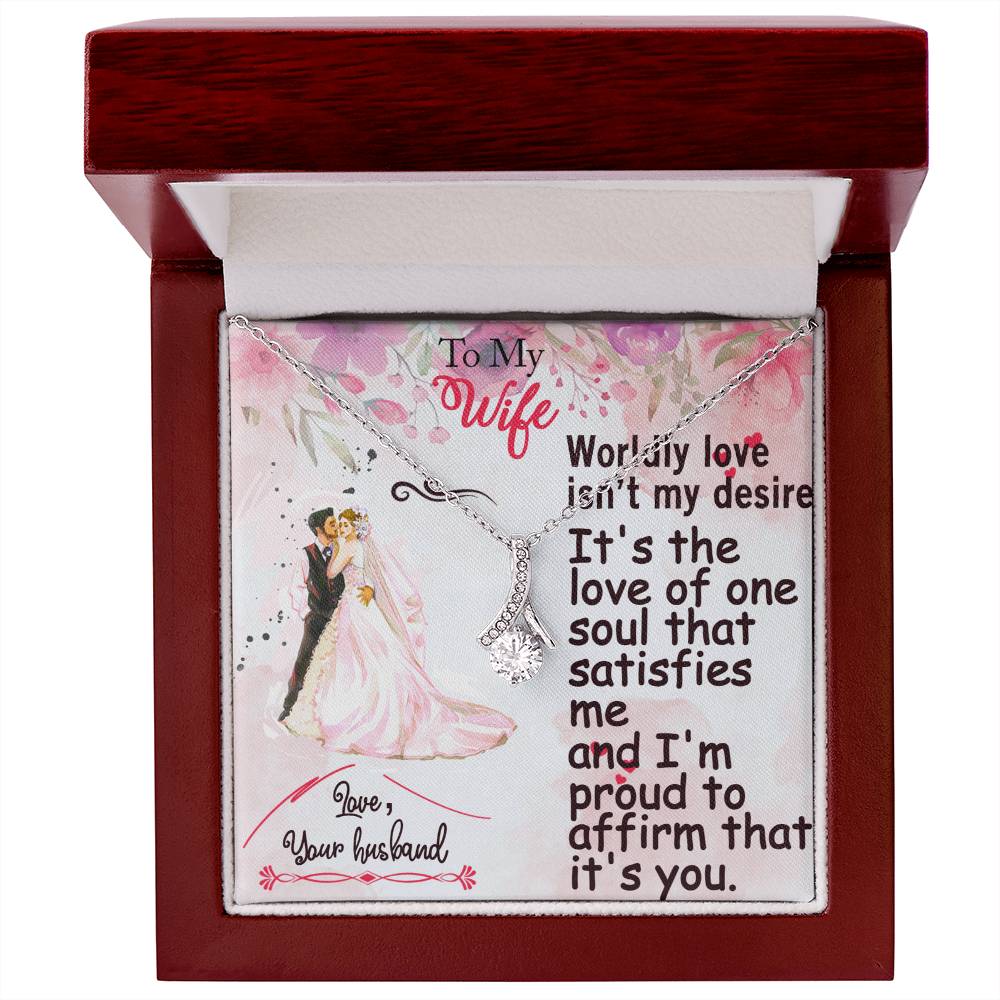 For my wife, love you endlessly, Alluring Beauty Necklace (Yellow & White Gold Variants)