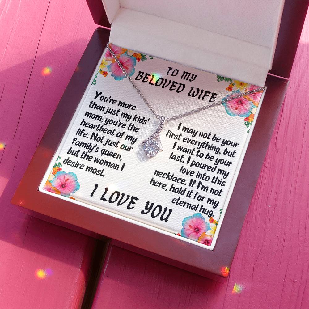 For my wife, I love you always, Alluring Beauty Necklace (Yellow & White Gold Variants)