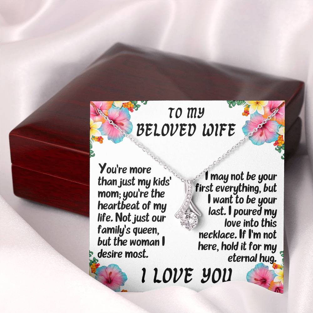 For my wife, I love you always, Alluring Beauty Necklace (Yellow & White Gold Variants)