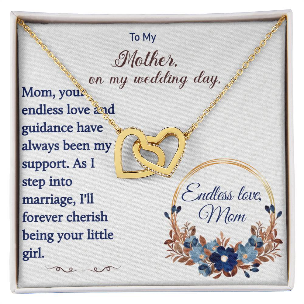 For my mom, thankful forever, Interlocking Hearts Necklace