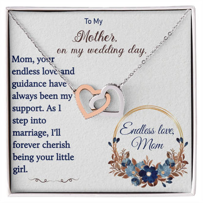 For my mom, thankful forever, Interlocking Hearts Necklace