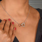 For my mom, love you endlessly, Interlocking Hearts Necklace (Yellow & White Gold Variants)