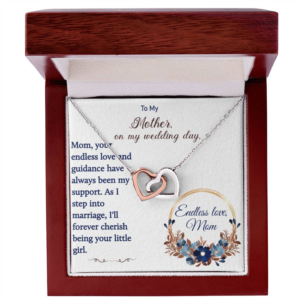 For my mom, thankful forever, Interlocking Hearts Necklace
