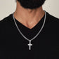For my son, I love you forever, Artisan Cross Necklace on Cuban Chain w/ MC