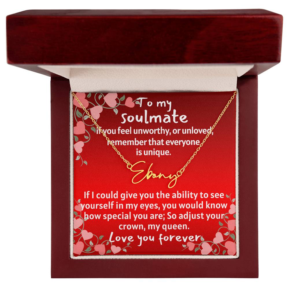 For my wife, I love you always, Signature Name Necklace (With MC)